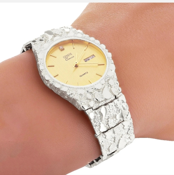 925 Sterling Silver Nugget Watch - Picture 5 of 6